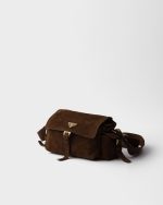 Prada Explore medium suede shoulder bag with flap - Image 8